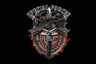 design a tactical, badge military and army logo