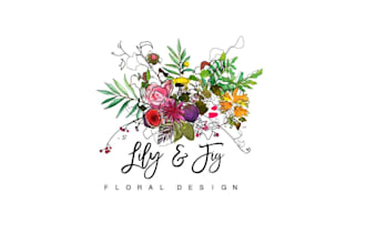 design watercolor logo feminine boho custom styles