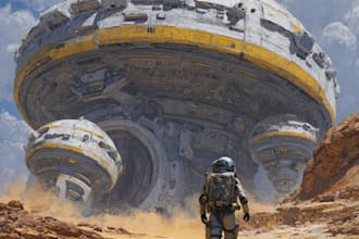 create an sci fi art, concept art, sci fi art illustration