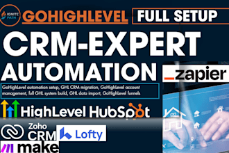 gohighlevel automation hubspot zoho CRM pipedrive lofty zapier make integration