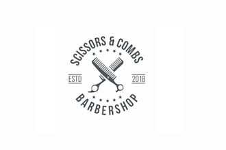 desgn barbershop barber salon logo
