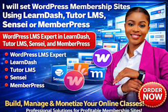 set wordpress membership sites using learndash, tutor lms, sensei or memberpress