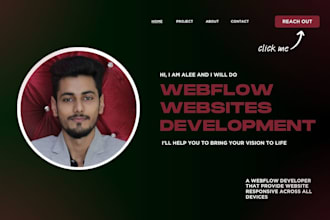 build webflow website development, webflow design, webflow landing page website