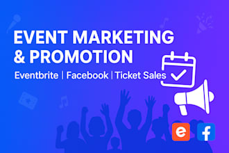 handle event marketing, eventbrite promotion, and ticket sales