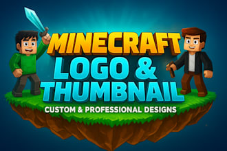 design a custom minecraft logo and server icon