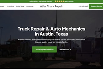 build truck repair website semi truck roadside repair fleet maintenance website