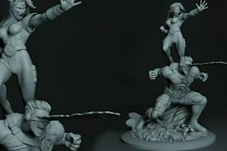 do realistic 3d statues in zbrush,sculpting 3d character,print ready stl obj,3mf