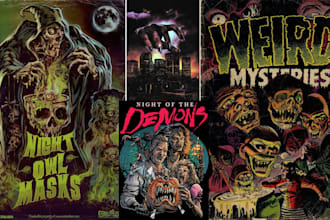 draw horror movie poster retro comic dark art illustration halloween party flyer