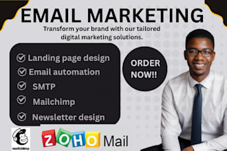 setup mailchimp, getresponse, and active email campaigns and automations