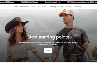 design cowboy clothing shopify store cowboy boots, hats, cowboy apparel website
