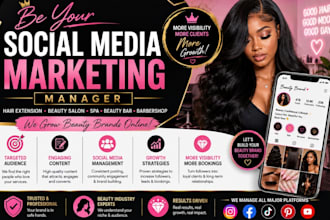 hair extension beauty salon social media marketing manager spa beauty barbershop
