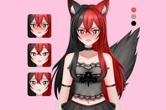 design vtuber, custom pngtuber character model or giftuber for streaming, twitch