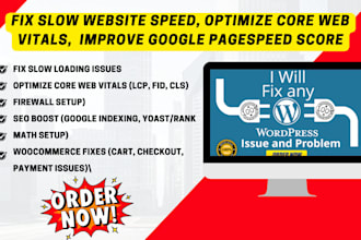 fix slow website speed, optimize core web vitals, make 90 pagespeed