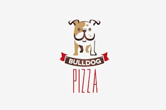 design pet amazing bulldog pizza logo