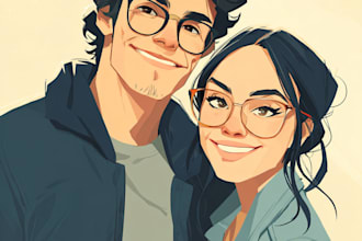 do realistic family portrait, couple art