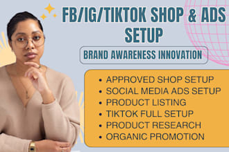 setup facebook ads instagram promotion fb shop tiktok shop or instagram shop