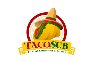 design colorful food truck taco sub logo