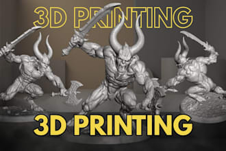 sculpt detailed 3d miniatures figurines custom character models 3d printing stl