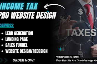 income tax website income tax leads tax preparation finance website landing page