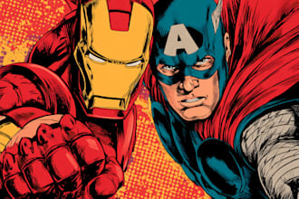 design super hero comic or character illustration
