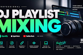 make a dj mix of your playlist for a wedding, event or party
