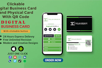design great clickable digital business card and printable card with qr code