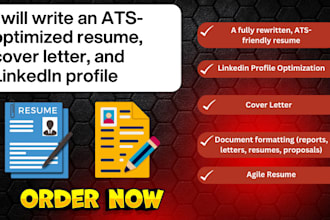 write an ats optimized resume, cover letter, and linkedin profile