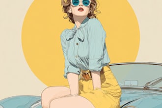 draw retro vintage style illustration
