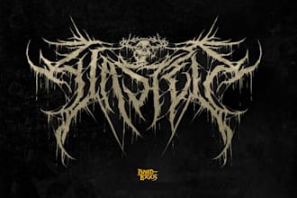 make a heavy doom or sludge metal logo
