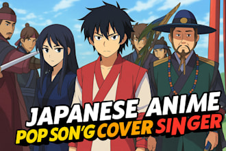 sing japanese, korean and english anime pop vocals as a female singer songwriter