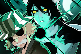 anime style twitch and youtube thumbnails