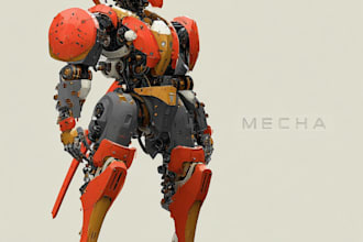 design any type of robot or mecha in lineart