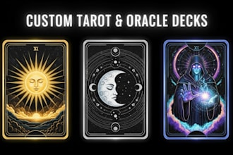 design unique tarot, oracle, or playing card decks with custom illustrations