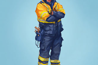 detailed vector art portrait