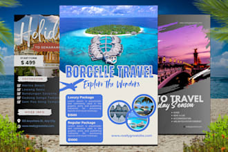 do attractive cruise party and travel flyer design