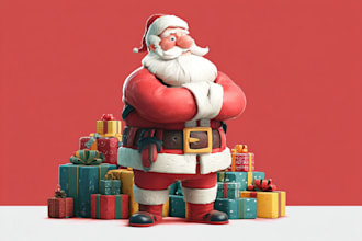 create christmas  portrait illustration, character portrait