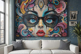 do graffiti and pop art canvas designs and mural designs