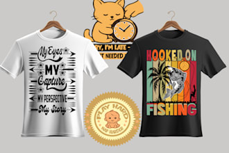 design creative typography and illustration t shirts