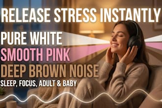 create relaxing white, pink, and brown noise to release stress