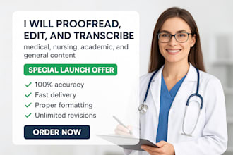 provide professional transcription, proofreading, editing