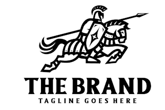 design high quality head fire knight logo design