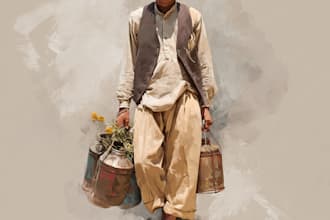 do realistic digital oil painting portrait