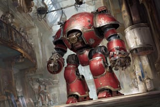 create detailed warhammer illustration