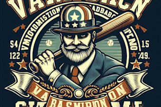 make a vintage baseball champion mascot logo  t shirt design