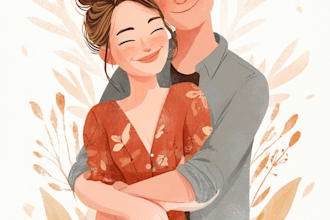 draw couple and family or group portrait into cartoon
