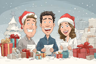 create christmas vector portrait illustration in 24 hours