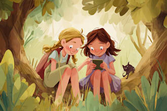 draw digital watercolor children book illustration