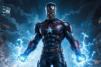 design premium superhero caricature character