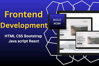 create a responsive frontend website and custom react landing page