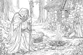 create awesome and amazing colouring book page for kids